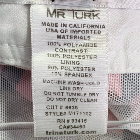 MR TURK Size 30 Multi Color Stripe Polyester Contrast Trim Mesh Swim Trunks