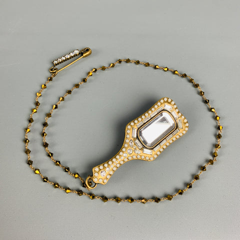 MARC JACOBS Gold Black Beaded Metallic Pearl Necklace