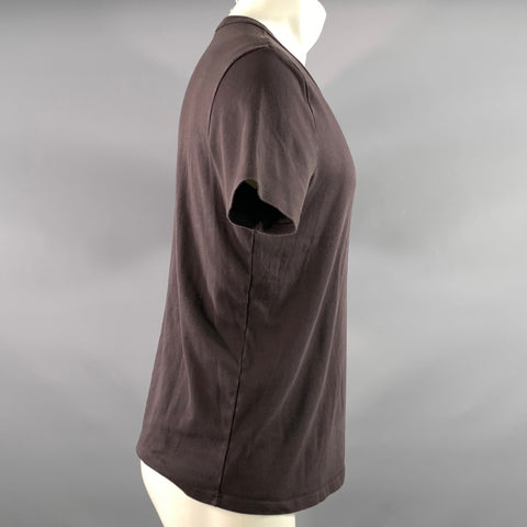 TOM FORD Size M Brown Solid Cotton Blend Crew Neck T shirt