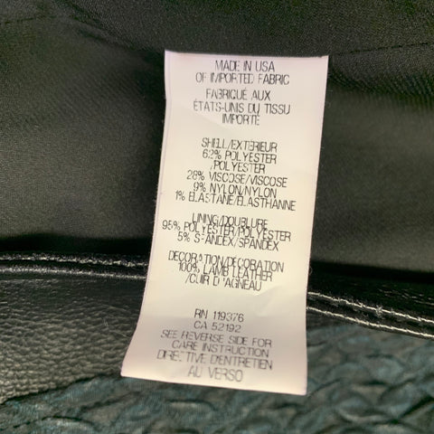 HELMUT LANG Size M Black Dark Green Polyester Blend Lambskin Jacket