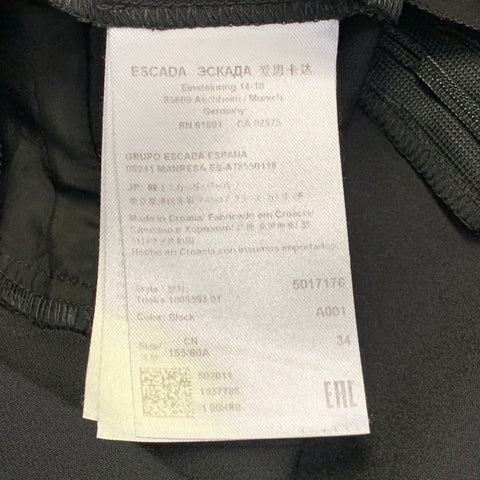 ESCADA Size 4 Black Polyamide Blend Tapered Side Zipper Dress Pants