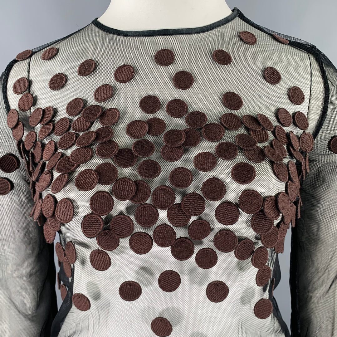 MAX MARA Size L Black Brown Polyamide Polka Dot Mesh Dress Top – Sui  Generis Designer Consignment