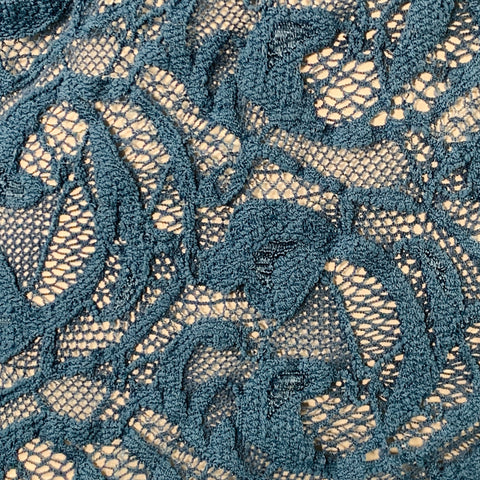 ANNE FONTAINE Size L Calisse Blue Polyamide Blend Lace French Cuff Blouse