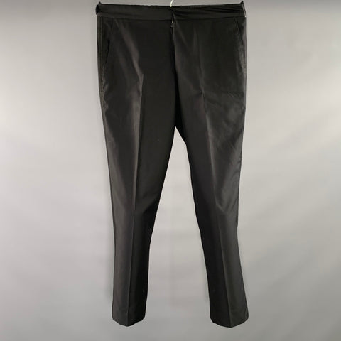 PAUL SMITH Size 30 Black Wool Tuxedo Dress Pants