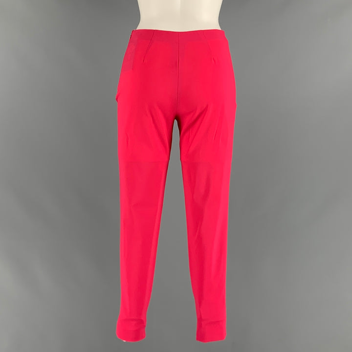 LA PERLA Size 4 Pink Fuchsia Wool Eastane Double Breasted Pants Suit