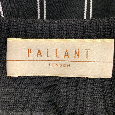 PALLANT Size 6 Black White Virgin Wool Stripe Zip Up Jacket Blazer