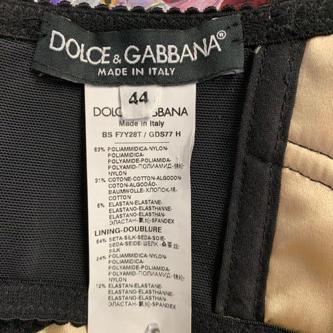 DOLCE & GABBANA Size 8 Multi Color Nylon Blend Floral Bralette