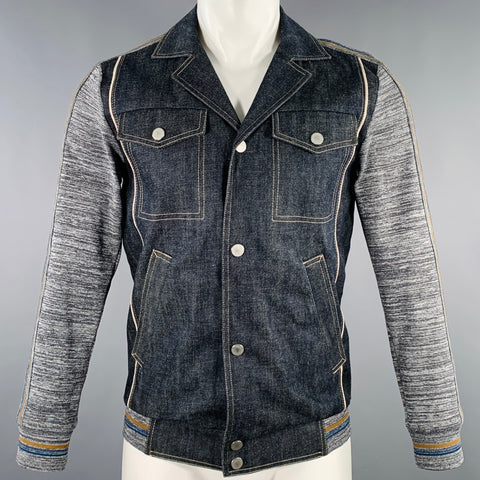 ANTONIO MARRAS Size XS Blue Multi Color Selvedge Denim Jacket