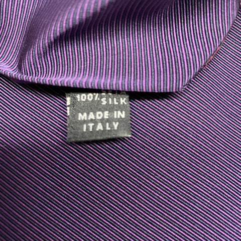 BORRELLI Navy Red Diagonal Stripe Silk Tie