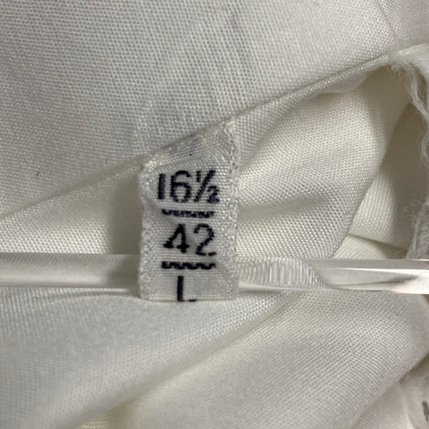 Chemise de smoking LORENZINI en coton texturé blanc, taille L, manches longues