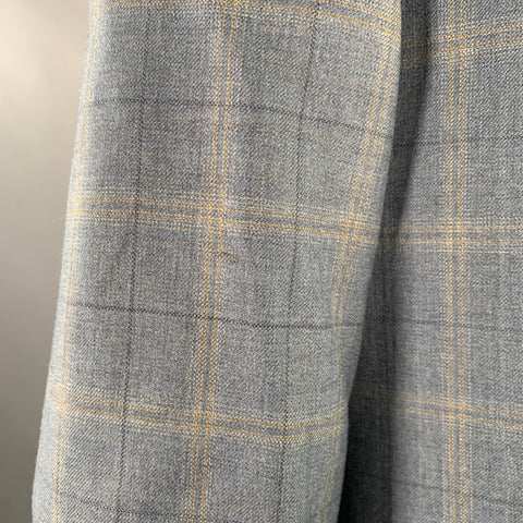 HICKEY FREEMAN Size 48 Regular Blue Grey Plaid Wool Sport Coat