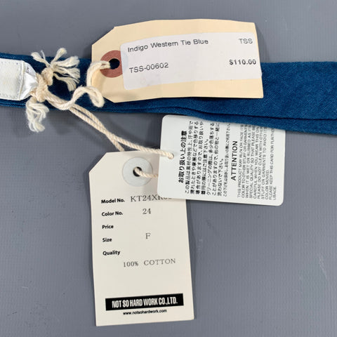 TS (S) Indigo Wrinkled Cotton Tie