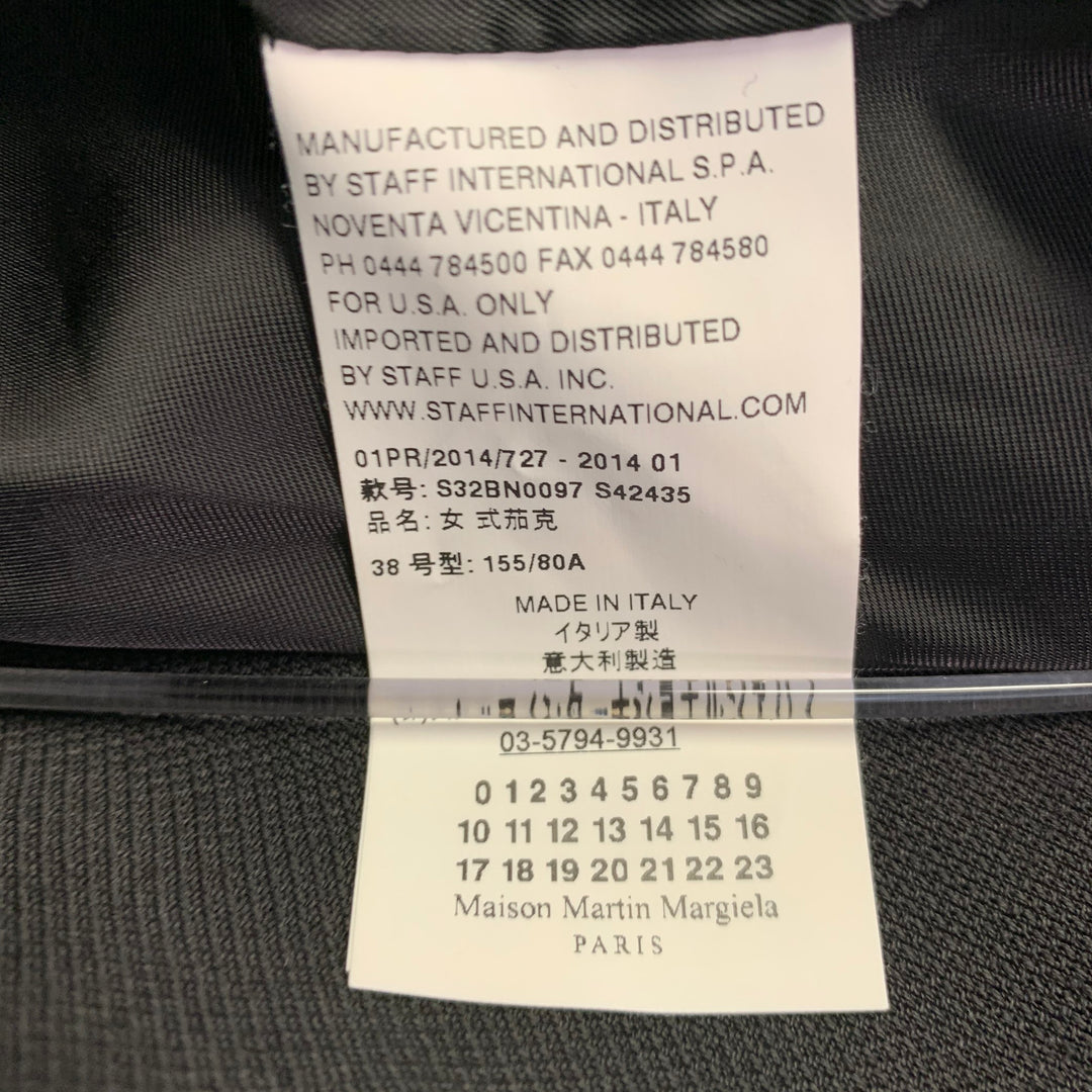 MM6 MAISON MARGIELA Size 2 Black Wool Shawl Collar Jacket Blazer