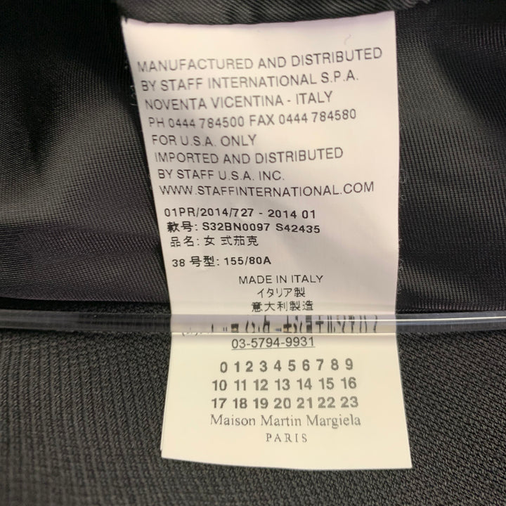 MM6 MAISON MARGIELA Size 2 Black Wool Shawl Collar Jacket Blazer
