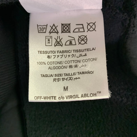 OFF-WHITE Size M Downtown Black White Graphic Cotton Crew Neck Sweatshirt