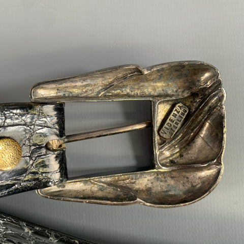 VINTAGE Black Lizard Belt