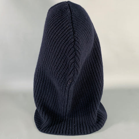 A.P.C. One Size Sacha Navy Ribbed Wool Cashmere Balaclava Hat