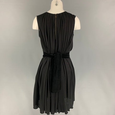 CHLOE Size S Black Mixed Fabrics Sleeveless Dress