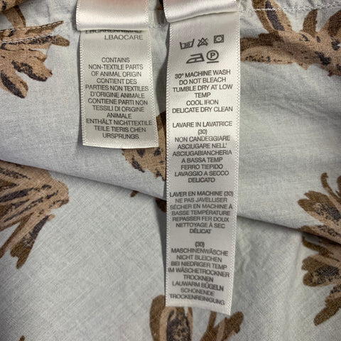 PAUL SMITH Size XL Light Blue Orange Floral Organic Cotton Short Sleeve Shirt