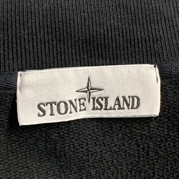STONE ISLAND Size XL Black Cotton Jersey Zip Up Bomber Jacket