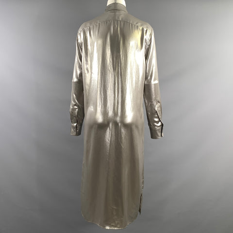 RALPH LAUREN Size 6 Silver Polyester Metallic Tunic Dress