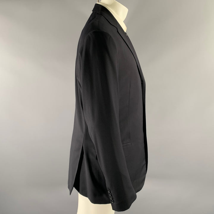 ISAIA Size 42 Black Wool Notch Lapel Sport Coat