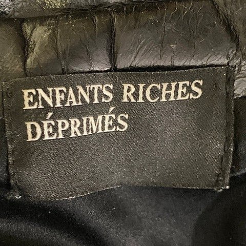 ENFANTS RICHES DEPRIMES ERD M Black Graphic Leather Biker Jacket