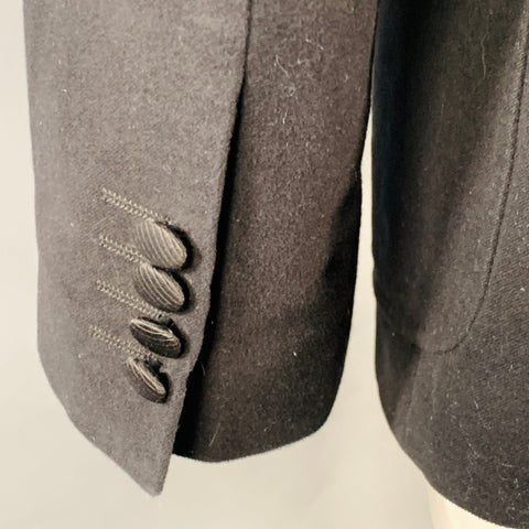 DOLCE & GABBANA Size 42 Black Moleskin Cotton Blend Sport Coat