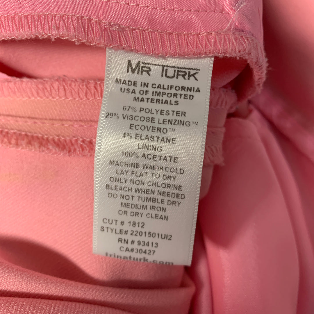 MR TURK Size 46 Pink Polyester Blend Notch Lapel Suit