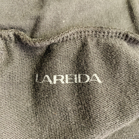 LIS LAREIDA Size XS Black Cotton Blend Drawstring Casual Pants