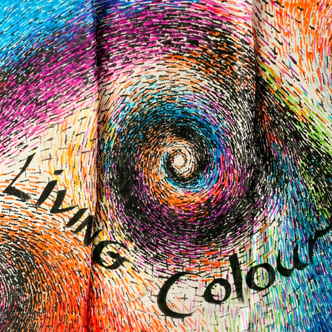 ART BY DUFF Living Colour Multi Color Print Silk Scarf Shawl