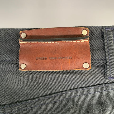DRIES VAN NOTEN Taille 30 Pantalon décontracté en coton teint multicolore noir