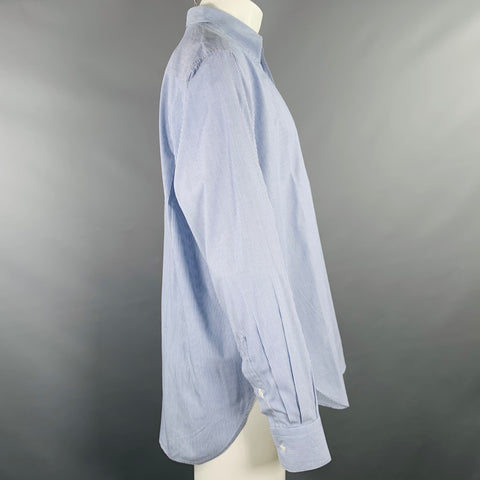 GIORGIO ARMANI Size M Navy White Stripe Cotton One Pocket Long Sleeve Shirt