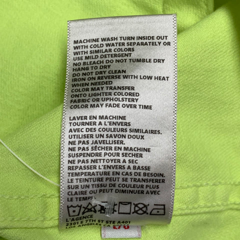 L'AGENCE Size L Yellow Neon Cotton Blend Twill Raw Edge Jacket