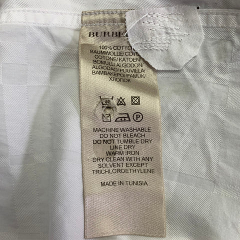 BURBERRY LONDON Size XL White Plaid Cotton Hidden Placket Long Sleeve Shirt