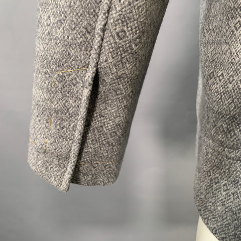 BLACK FLEECE Size 38 Grey Pattern Wool Notch Lapel Sport Coat