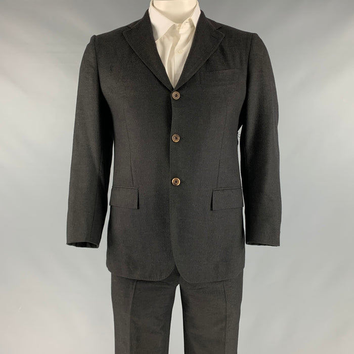 KITON for WILES BASHFORD Size 40 Grey Cashmere Notch Lapel Suit