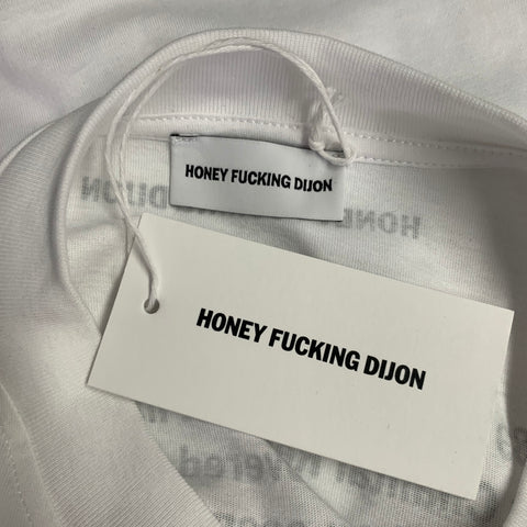 HONEY FUCKING DIJON Size M Willi Ninja White Black Graphic Cotton Crew-Neck T-shirt