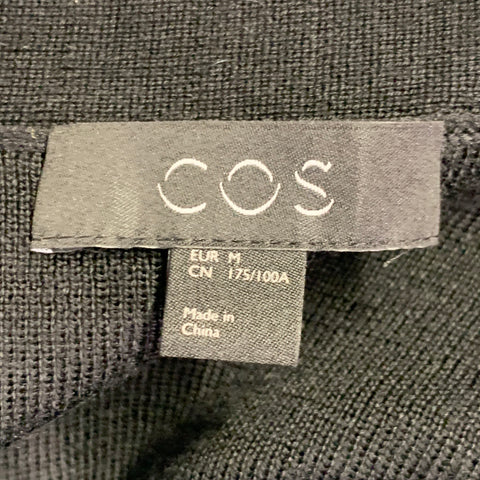 COS Size M Black Wool Two Pockets Open Front Cardigan