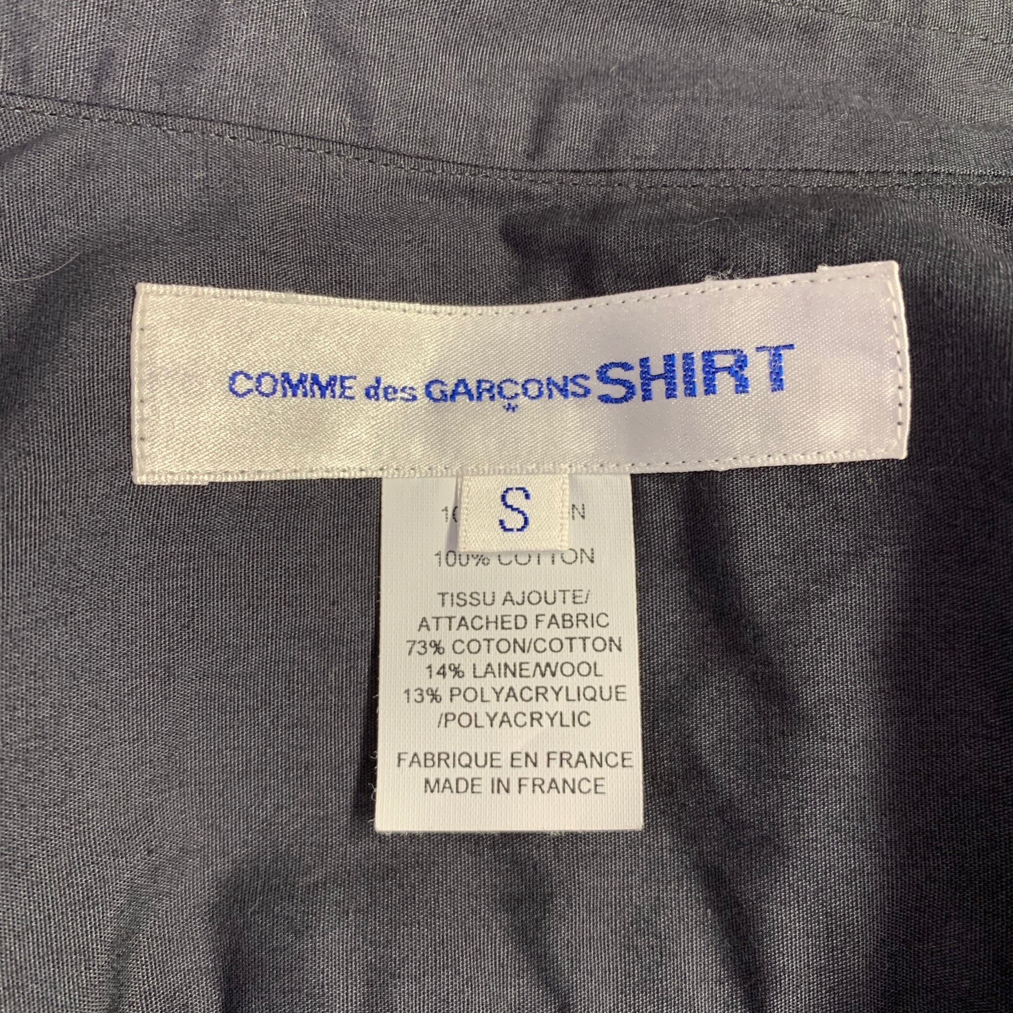COMME des GARCONS SHIRT ／made in FRANCE COMME des GARCONS SHIRT Size S Grey Red Plaid Cotton Wool Long