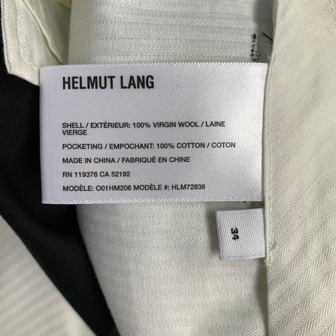 HELMUT LANG Size 34 Car Trouser Black Wool Zip Fly Dress Pants