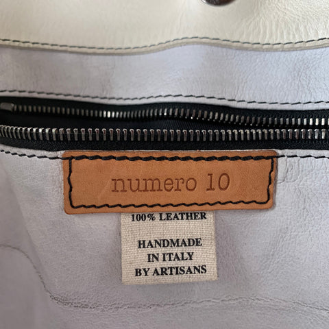 NUMERO 10 Grey Floral Embossed Leather Tote Handbag & Leather Goods