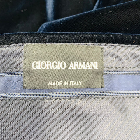 GIORGIO ARMANI Size 32 Navy Midnight Blue Velvet Flat Front Dress Pants