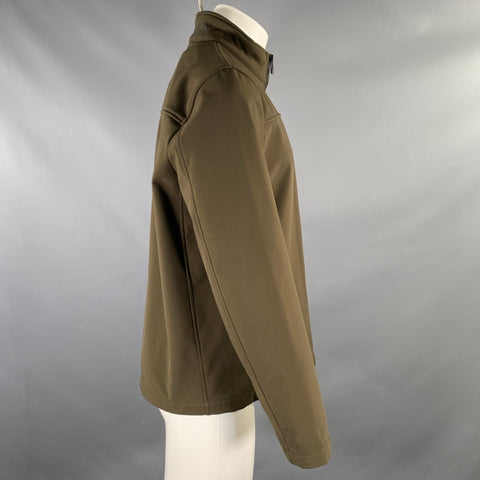 CALVIN KLEIN Size M Olive Polyester Spandex Zip Up Jacket