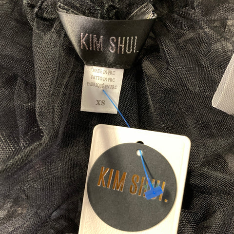 KIM SHUI Size XS Black Polyester Blend Sheer Dress Pants