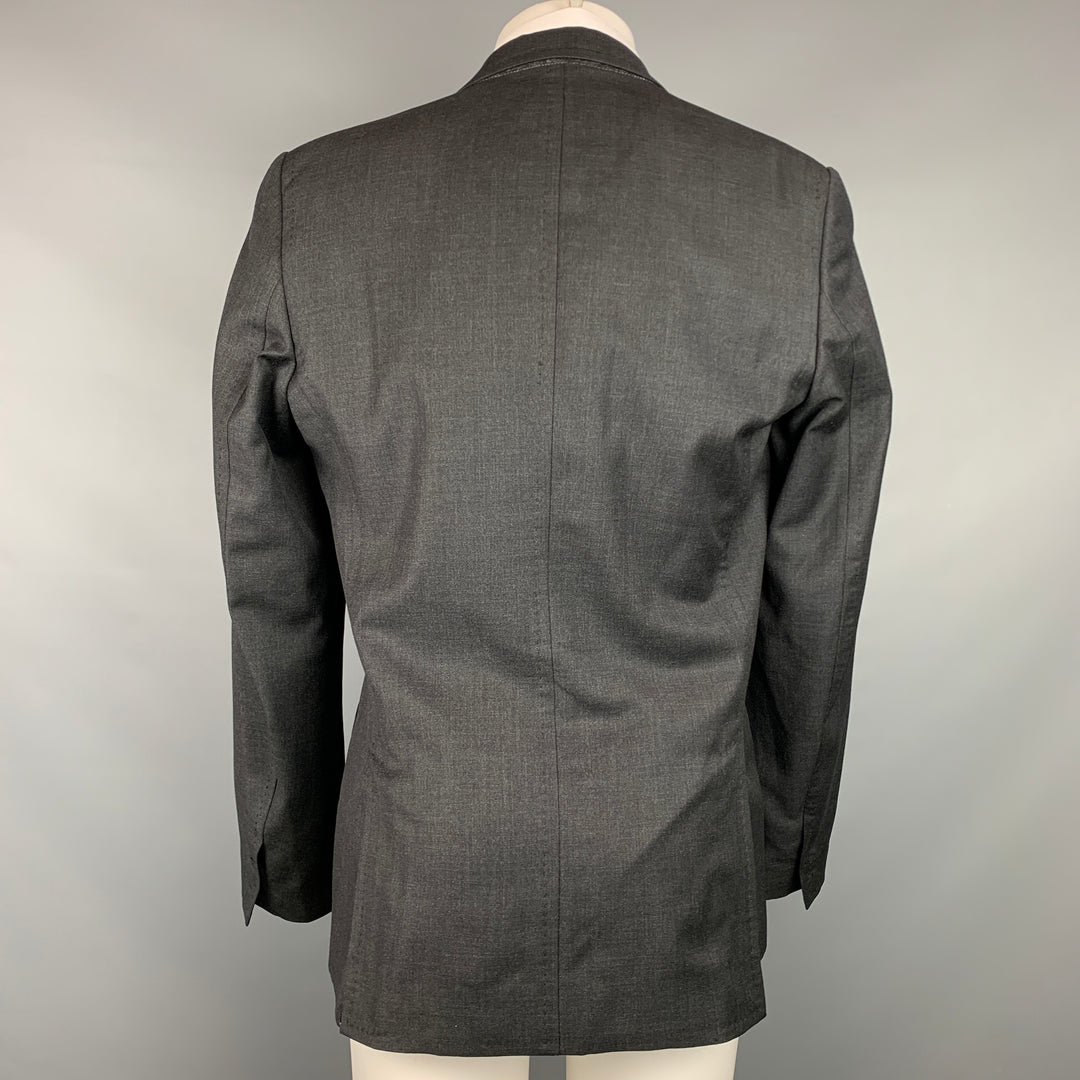 DSQUARED2 Size 40 Grey Charcoal Wool Peak Lapel Sport Coat