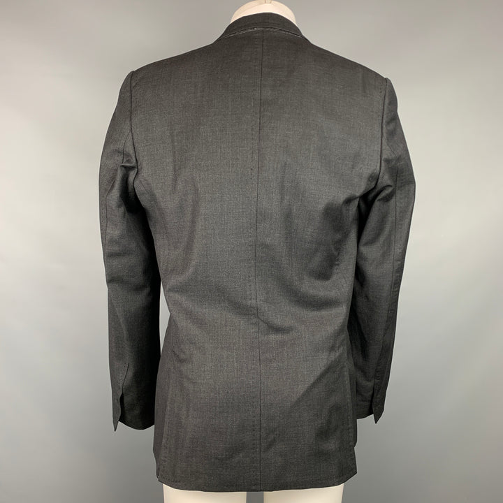 DSQUARED2 Size 40 Grey Charcoal Wool Peak Lapel Sport Coat