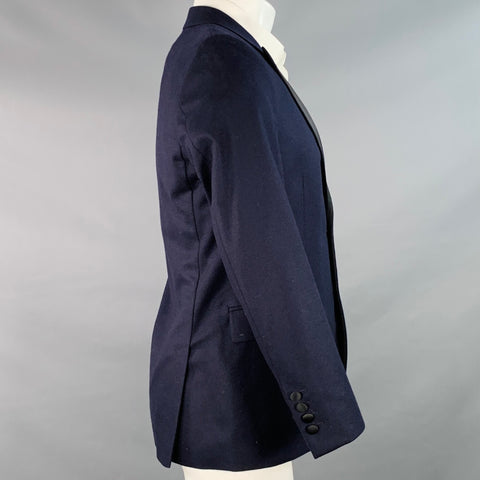 AMI by ALEXANDRE MATTIUSSI Size 40 Navy Black Wool Peak Lapel Sport Coat