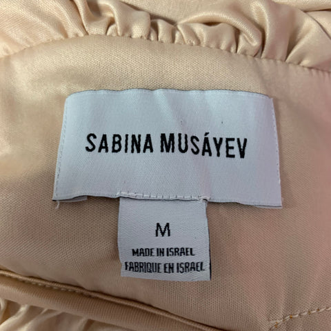 SABINA MUSAYEV Size M Gold Orange Lurex Pleated Long Dress