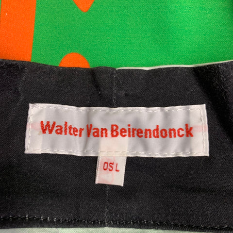 WALTER VAN BEIRENDONCK SS20 Size L Multi Color Color Block Cotton Kimono Cardigan